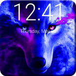 Neon Magic Wolf Screen Lock