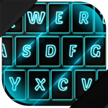 Neón Azul Teclado Tema