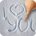 Draw on snow. Greating Card