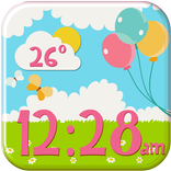 Anak gadis widget jam cuaca