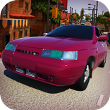 Lilac Lada Sedan Racing 3D
