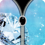 fake zipper diamond lock
