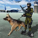 警察嗅探犬追逐