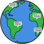 World time clock widget