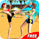 Voleibol da menina Praia Luta: