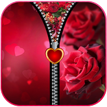 Red Rose Zipper Screen Lock
