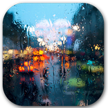 Rain behind glass