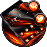 Dunkles Schwarz-Orange-Thema