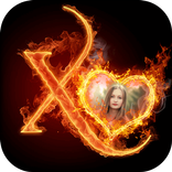 Fire Text Photo Frame