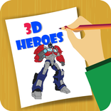 Draw 3D Movie Heroes