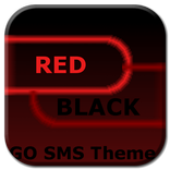 GO SMS Theme Dark Red Black