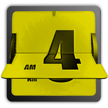 3D Animated Flip Clock YELLOW
