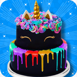 Black Unicorn Cake Maker! DIY Rainbow Glitter Food