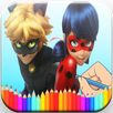 Cute Ladybug and cat noir Coloring pages APK