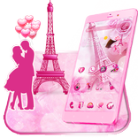 Pink Paris Love Theme & Wallpaper