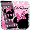 Pink Black Minny Bow Theme APK