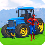 Superheroes Tractor Stunt Racing Games
