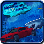 Shark attack floating underwater racing car