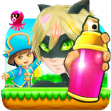 cat noir help dora: subway ladybug