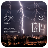 Lightning weather widget/clock