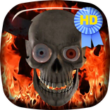 Creepy Fire Skull Live Wallpap