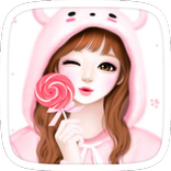 Fille rose Belle Theme