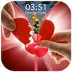 Broken Heart Zipper Lock Scree APK