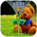 Teddy Bear Zipper Lock Screen