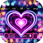 3D Neon Hearts Keyboard icon