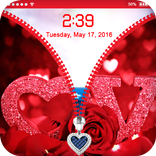 Love Zipper Lock Screen Theme