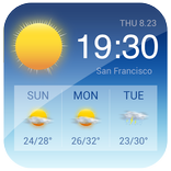 時計と天気予報ウィジェット　日本気象情報tennki