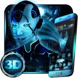Neon Alien Girl 3D Theme