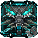 3d Neon Iron Wolf Theme