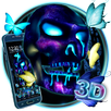 3D Neon Skull Butterfly Theme APK