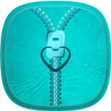 Cyan Zipper Lock Screen