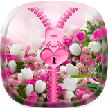 Pink flower Zipper Lock Screen
