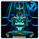 3D Tech Blue Neon Robot Theme