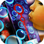 Blowing soap bubbles