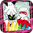 Ladybug coloring the cats icon