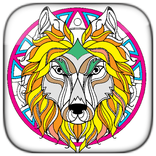 Wolf and Lion - Livre à colorier pour adulte