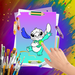 Cute Stitch Lilo Coloring Art