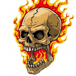 Cráneo - Flaming Skull Fondos