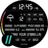 Digital Weather Info Black