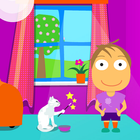 Boy and cat icon