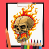 Fire Skull Coloring Book APK
