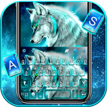 تم صفحه کليد Cyan Neon Wolf