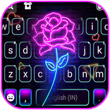 Neon Light Rose कीबोर्ड पृष्ठभ