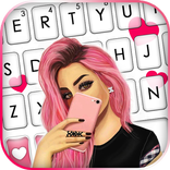 پس‌زمینه صفحه کلید Pink Selfie