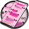 SMS Theme Ribbon Black - pink APK