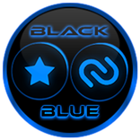 ”Flat Black and Blue Icon Pack